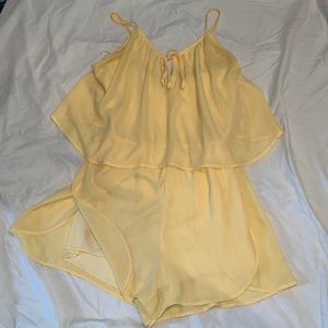 Yellow Charlotte ruse romper size small
